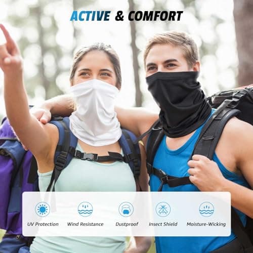 Awumbuk Men's 4-Pack Windproof Neck Gaiter | Breathable Multifunctional Snood for Hiking, Cycling & Running | All-Weather Lightweight Face Cover, Sports Scarf for Outdoor Adventures — view 3