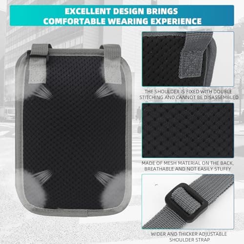 Dotop RFID Neck Wallet for Travel, Neck Wallet with RFID Blocking, Waterproof Passport Holder with Adjustable Strap, Hidden Travel Pouch Crossbody Bag for Men & Women, with Multiple Zip Pockets(Grey) — view 5