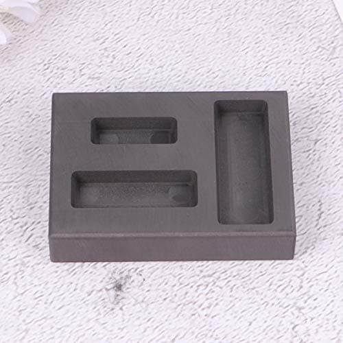 Operitacx Graphite Ingot Mold Melting Casting Mould with Strong Acid and Alkali Resistance 3 Slots Molded High Purity Graphite for Gold and Non-Ferrous Metal Craft Suitable for Emergency — view 5