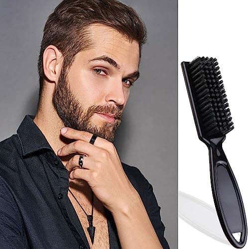 4PCS Fade Brush, Clipper Cleaning brush Hair Clipper Cleaning Hair Brush Bristle Hair Brush Beech comb with Beech Handle Used for Men with Thin or Thick Hair Styling Beard Brush — view 6