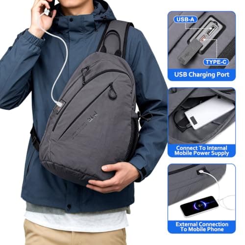 FENRUIEN Large Sling Crossbody Bag for Men With 13.3Inch Laptop Compartment — view 6