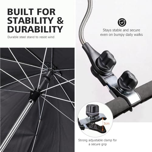 LIHAO 72cm Pram Parasol with Adjustable Fixing Clamp — view 3