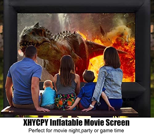 XHYCPY 16' Inflatable Outdoor Projector Movie Screen - Package with Rope, Blower + Tent Stakes - Great for Outdoor Backyard Pool Fun — view 6