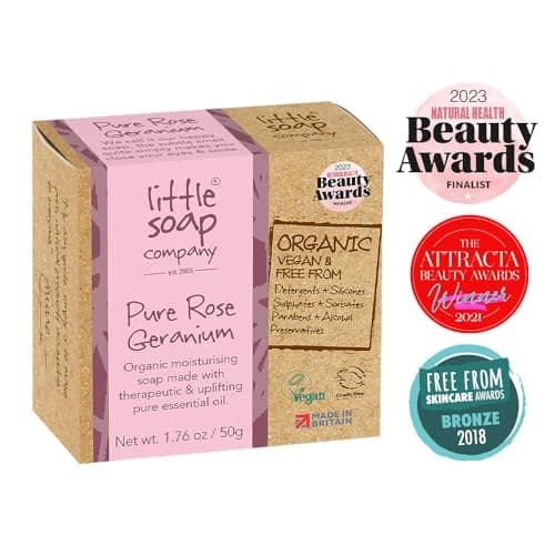 Little Soap Company Organic Rose Geranium Mini Soap Bar, Travel Size, 50g — view 2