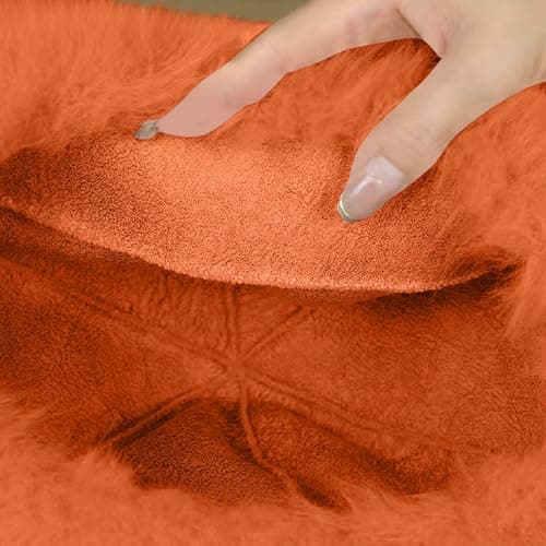 Womens Beanie Hats Winter Furry Faux Fur Caps Ladies Warm Faux Fur Bucket Hat Plush Thermal Slouch Fluffy Fisherman Fuzzy Hats Travel Skiing Hiking Earflap Beanie Hat Orange — view 4