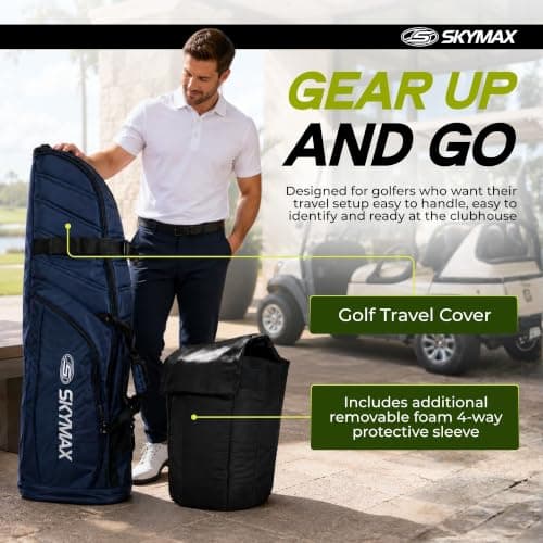 Skymax Deluxe Padded Wheeled Golf Travel Cover – Heavy Duty Golf Flight Bag with Wheels, Foam Padding & Compression Straps — view 4