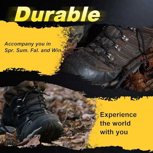VSUDO 130 cm Round Dark Grey Boot Laces, Grey Trainer Laces, 1 Pair — view 5