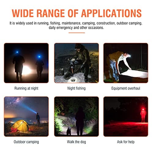 BORUIT LED Super Bright Head Torch Red White Light, AAA Battery Powered — view 6