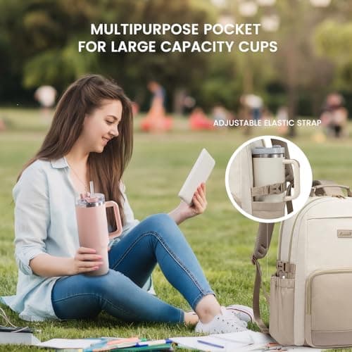 LOVEVOOK Laptop Backpack for Women with Pouch Pocket for Large Capacity Cup,15.6 Inch Backpack Womens Travel Backpack, Waterproof Laptop Computer Bag for Work Business Backpack College Teacher — view 2