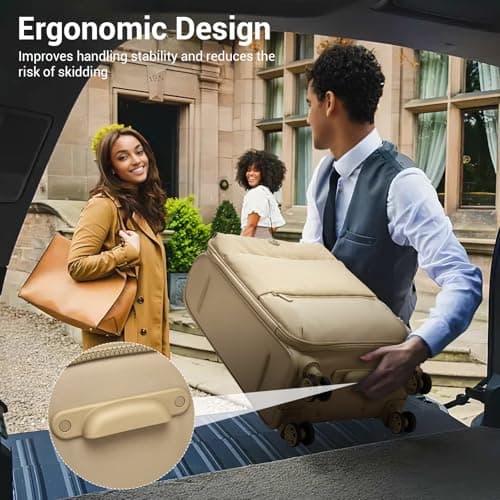 M Cabin Suitcase Lightweight Carry-on Luggage with 4 Spinner Wheels, Soft Small Travel Hand Luggage with PVC Wet/Dry Pockets, Soft Personal Item Suitcase for Women, Khaki — view 2