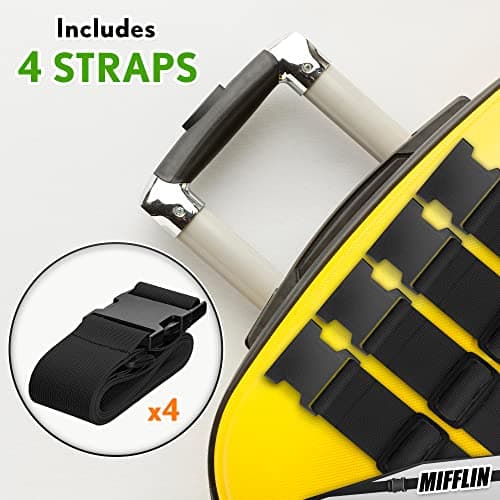Luggage Straps - Black, 78" Long, 2 Inches Wide, 4 Pack - Adjustable Nylon Belt for Travel Suitcases & Bags - by Mifflin — view 5