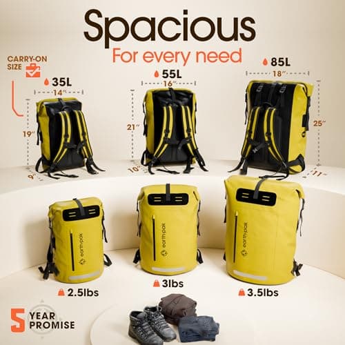 Waterproof Dry Bag 55L - Roll Top Sack for Kayaking Sailing Boating — view 2