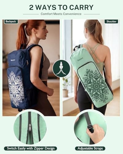 Gonex Yoga Mat Bag Convertible Backpack Blocks Carrier Wet Pocket — view 2