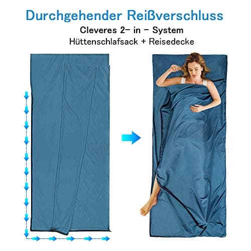 WILLNORN Sleeping Bag Liner - Soft & Lightweight Travel Sheet for Adults, 220x95cm - Portable & Easy Care, Ideal for Backpacking, Camping, Hotels, and Summer Trips — view 4