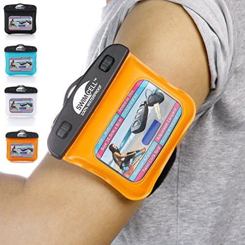 SwimCell Waterproof Key Pouch For Swimming With Armband &Lanyard - Orange — view 2