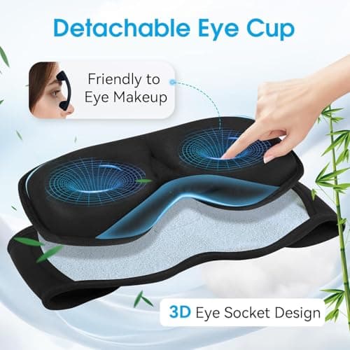 LOVE EYE Bluetooth Sleep Mask Headphones, 100% Blackout, Breathable — view 2