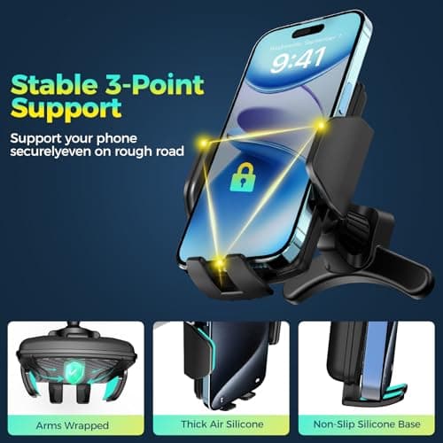 Brencco Car Vent Phone Holder, Hook Clip, 360° Rotation, 4-7 Inch — view 4