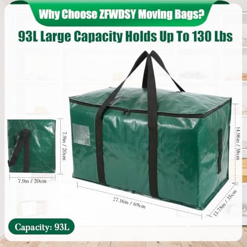 ZFWDSY Moving Bags 93 L,4-Pack Storage Bags Moving Boxes Alternatives — view 2