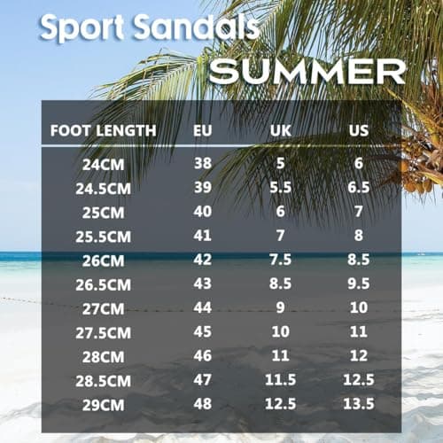 Rojeam Men's Sandals Non-Slip Fisherman Sandals Summer Shoes for Travel, Beach & Casual, Grey, 7 UK — view 6