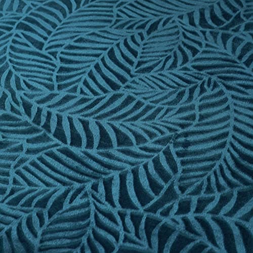 SOCHOW Leaves Textured Flannel Fleece Throw Blanket 150×200cm, Blue Coral — view 3
