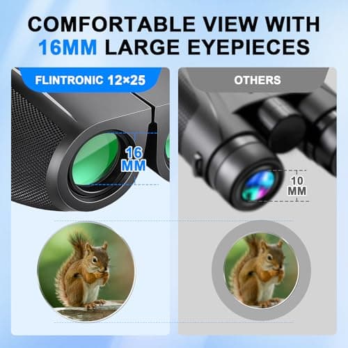 Flintronic 12X25 Binoculars for Adults Kids, Compact Binoculars, Easy Focus Lightweight High Powered Binocular for Bird Watching Outdoor Sports Concerts Hunting Travel Camping — view 3