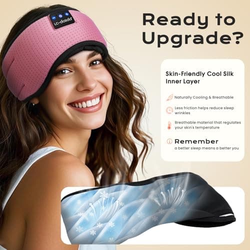 LC-dolida Bluetooth Eye Mask, Total Blackout Sleeping Headphones for Travel — view 4