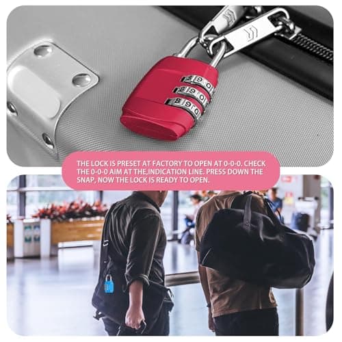 4 Pcs Luggage Locks, Small Padlocks for Suitcase, Travel Security Locks — view 4