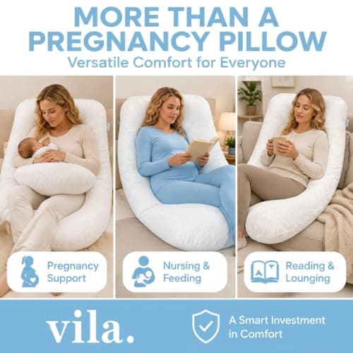 VILA by Nordic Cloud U-Shaped Pregnancy Pillow White Velvet 70x140cm — view 5