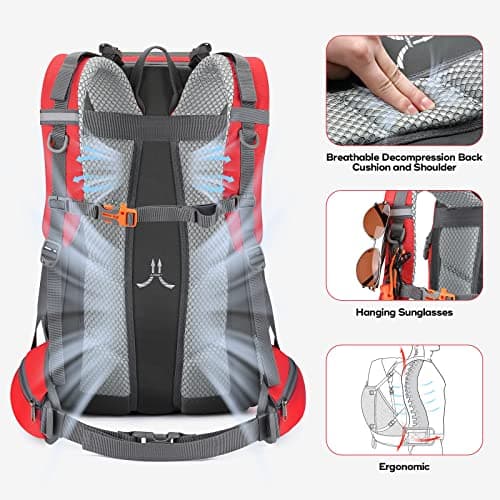 Maelstrom 40L Hiking Backpack, Lightweight Camping Daypack with Rain Cover — view 5