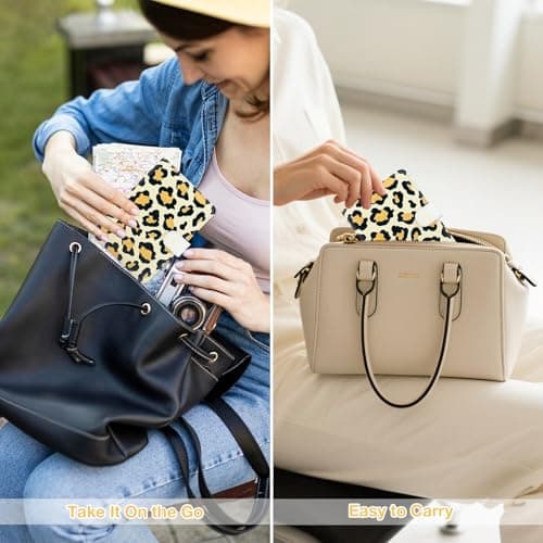 Passport Holder with Airtag Slot, RFID Blocking Leather Cover Wallet for Travel Essentials, Cute Passport Book with Magnetic Buckle, Travel Accessories for Women, Beige, Classic — view 2