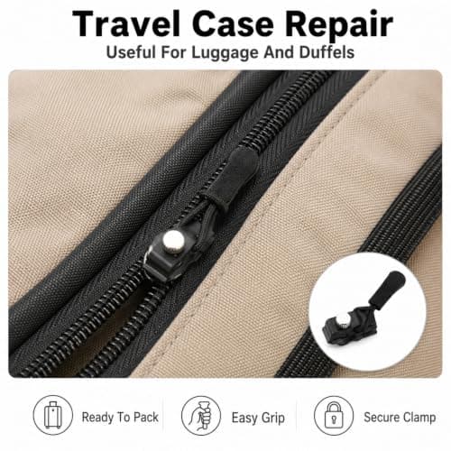 12 Pcs Universal Zip Repair Kit 3 Sizes Zipper Puller Replacement Detachable Pulls Zip Heads Removable Zipper Repairer for Backpacks Coats Jeans Luggage Suitcases No Sewing Required Black — view 5