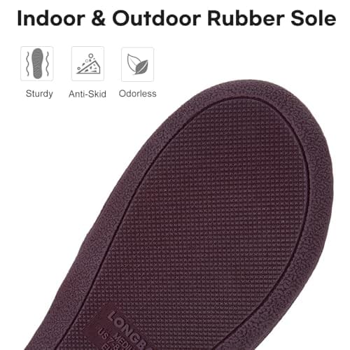 LongBay Women’s Waffle Slippers Open Toe Slip On Memory Foam Flat Summer House Slipper Purple, 7-8 — view 5