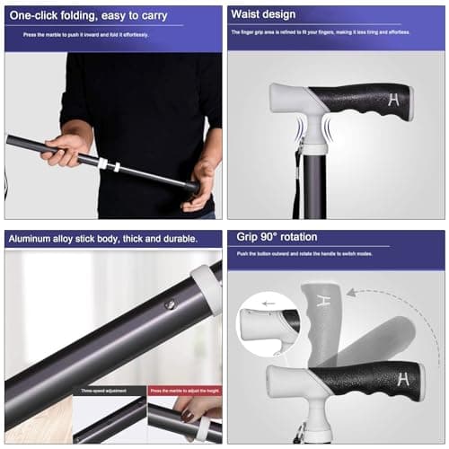 4-Section Telescopic Walking Stick Titanium Alloy Lightweight Hiking Stick - Can Be Put in a School Bag Non-Slip Walking Stick(A,38~105cm) — view 4