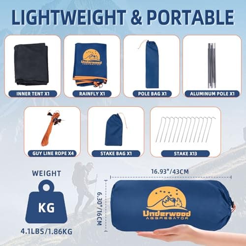 1 Man Backpacking Tent for Camping,Ultralight Waterproof Single-Pole Tent — view 6