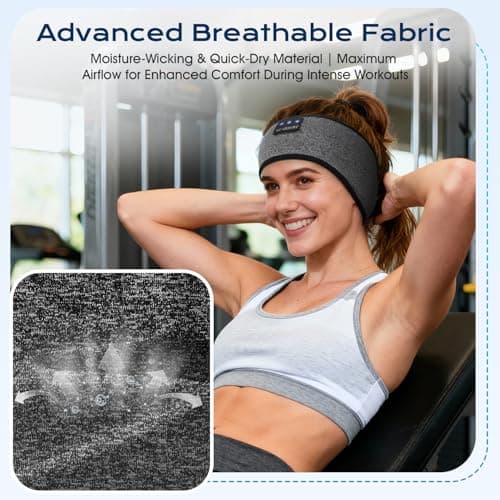 LC-dolida Sleep Headphones Headband Sleeping Headphones, Ultra Soft Bamboo Fibe Bed Headphones with HiFi Speakers Lightweight Sleep Music Headband for Travel/Meditation/Yoga/Audio books — view 5