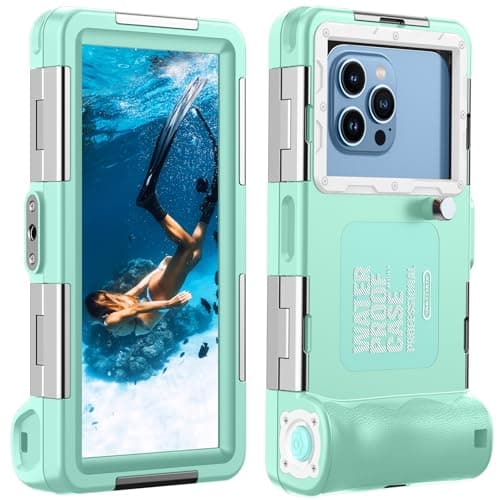 Lanhiem Diving Waterproof Phone Case, [Upgrade&Universal] Underwater for Photo Video Outdoor Swimming Snorkeling Surfing for iPhone Galaxy Huawei Series Smartphones (Teal)