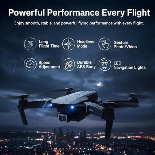SGM-E88 4K Drone with Camera – Foldable Cameras Drone with Dual Camera Wifi RC Quadcopter 360° Rotation Stunt, Drones with Camera 4K Professional for Kids & Adults with 2 Batteries & Bag — view 5