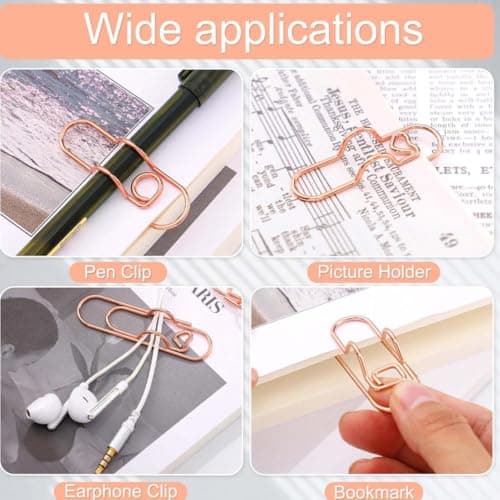 Metal Pen Clip – 8 Pack Heart Design | Sturdy, 2.75 inches, For Notebook — view 5