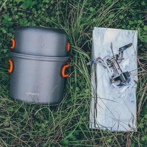 Fire Maple FMC-207 Camping Pot Stove Cookset - 348g Backpacking Pot Set with Torch Stove & Windshield, Foldable Backpacking Cooking Set Pots for 1 Person — view 3