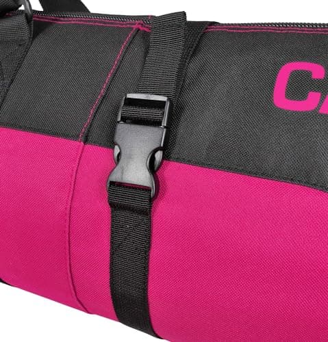 BRUBAKER Carver Pro Ski Bag - Padded Ski Bag for 1 Pair of Skis and Poles - Tear-Resistant Ski Bag for Transport and Storage - Pink Black - 170 cm — view 4