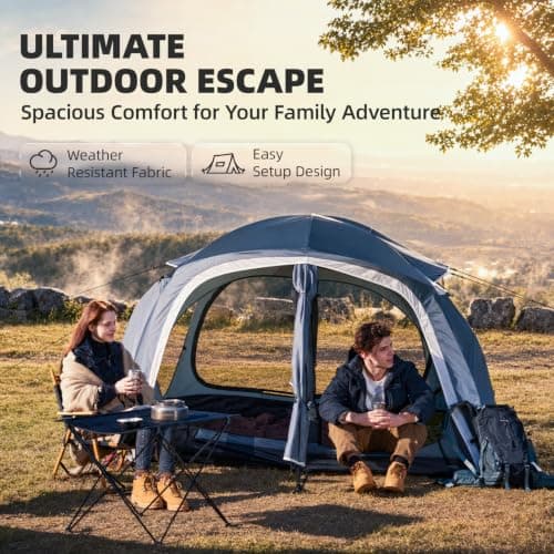 EchoSmile 4 Person Tents for Camping Waterproof Spacious Family Dome Tent — view 2