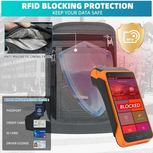 Dotop RFID Neck Wallet for Travel, Neck Wallet with RFID Blocking, Waterproof Passport Holder with Adjustable Strap, Hidden Travel Pouch Crossbody Bag for Men & Women, with Multiple Zip Pockets(Grey) — view 3