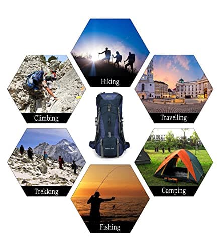 Doshwin 70L Large Backpack Camping Trekking Hiking Travel Rucksack for Women Men (with Rain Cover) — view 6