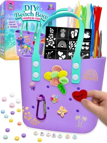 Decorate Your Own Rubber Kids Beach Bag, Fun Crafts for Girls Ages 6-8