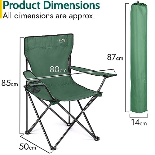 Trail Folding Camping Chair with Cup Holder, Green — view 3