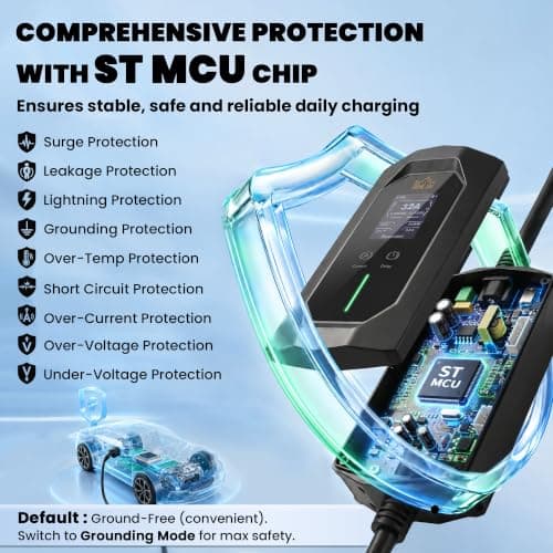 HOMCOM EV Charger 7kW Type 2 to Blue CEE 32A Plug with UK 3 Pin Adapter 10m — view 5