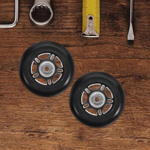Sewroro 2pcs Replacement Rubber and Metal Suitcase Wheels with Silent Operation and Smooth Glide, Universal Luggage Wheel Replacement Kit for Suitcases and Scooters, Easy to Repair — view 4