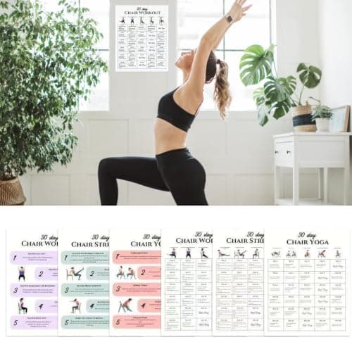 Générique Chair Yoga – 6 Pieces 30-Day Workouts Supplies Exercise Cards Set — view 3