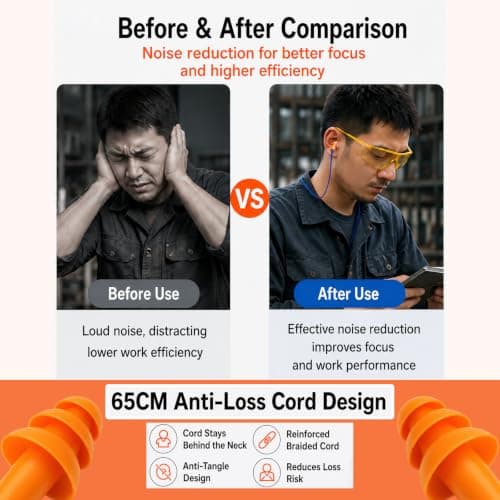 10Pcs Silicone Reusable Noise Cancelling Ear Plugs with String for Sleeping — view 5