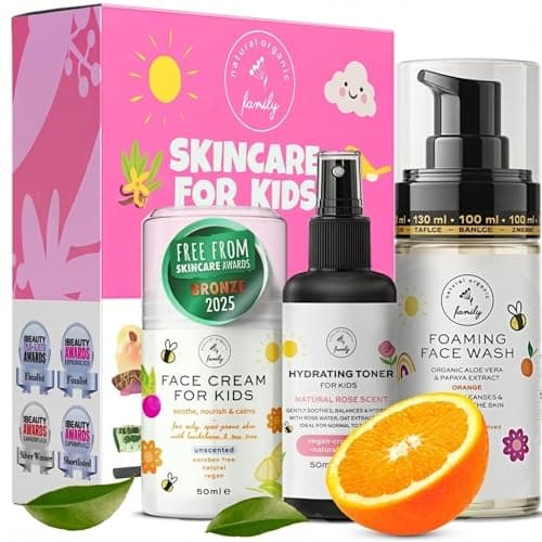 The Natural and Organic Family Kids Skincare Set - Rose Toner Face Wash